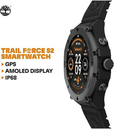 Timberland Trail Force S2 47mm Smartwatch με Παλμογράφο (Μαύρο)