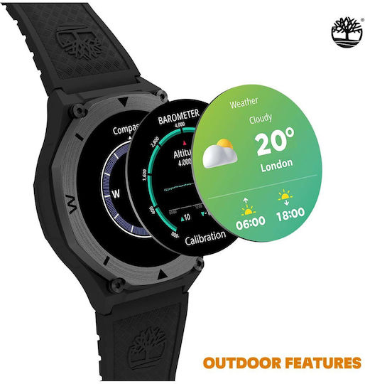 Timberland Trail Force S2 47mm Smartwatch με Παλμογράφο (Μαύρο)