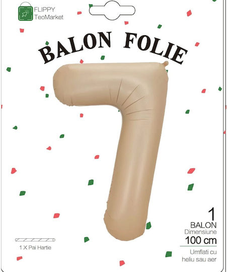 Luftballon Folie Jumbo Zahl 7 Transparent 100cm