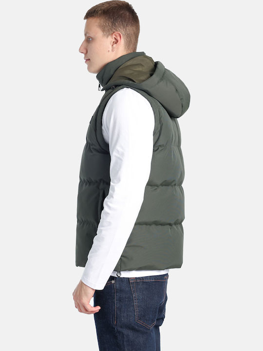 Sleeveless Jacket Puffer Olive