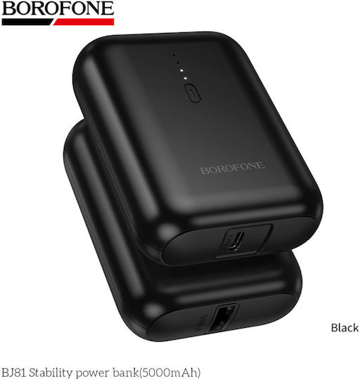 Borofone BJ81 Power Bank 5000mAh 18.5W με Θύρα USB-A Μαύρο
