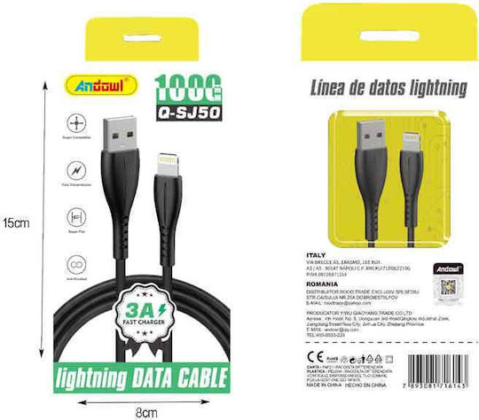 Andowl Data USB-A to Lightning Cable 1m