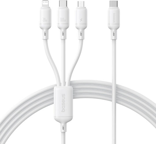 Baseus Fast USB to Type-C / Lightning Cable 5A Λευκό 1.5m P10377706213-00