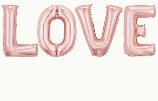 Set 4 Luftballons Folie Rosa Jumbo Buchstaben 80cm
