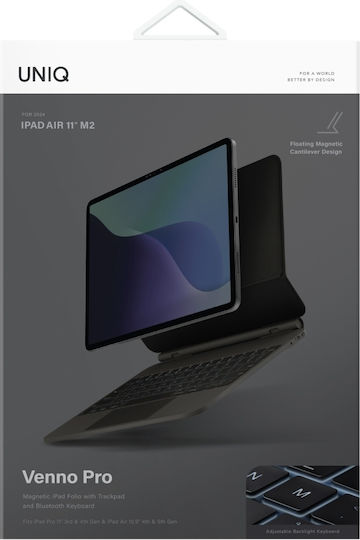 Uniq Klappdeckel mit Tastatur Schware (iPad Air 11" (2024/25), iPad Air 10,9" (2022/20))