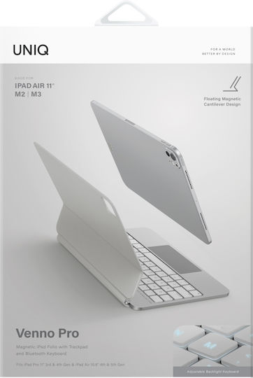 Uniq Flip Cover με Πληκτρολόγιο Λευκή (iPad Air 11" (2024/25), iPad Air 10.9" (2022/20))