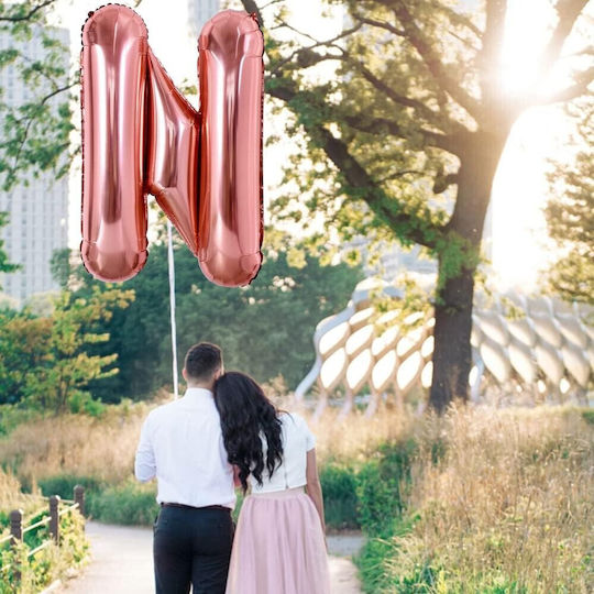 Balon Folie Jumbo Literă Ν Rose Gold 80buc