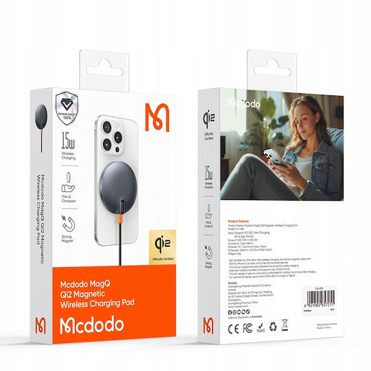 Mcdodo Kabelloses Ladegerät (Qi Pad) 15W Gray (CH-2860)
