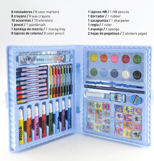 Cerda Stitch Colouring Set in Case 45.3x26.7cm 40 Pieces