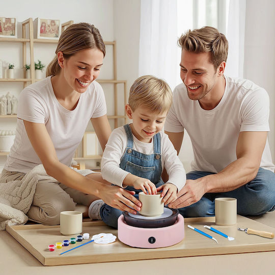 Vevor Mini Pottery Wheel Electric Clay Wheel Kids 158 Mm Turntable Pink