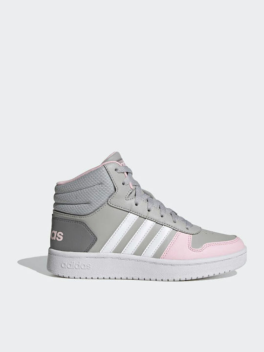 Hoops Hoops 2 Kids Sports Shoes Basketball with Laces Grey Two / Cloud White / Clear Pink