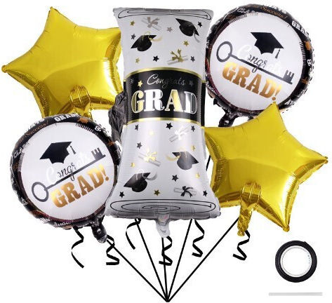 Set 5 Baloane Folie Aurii Jumbo Rotunde 70buc