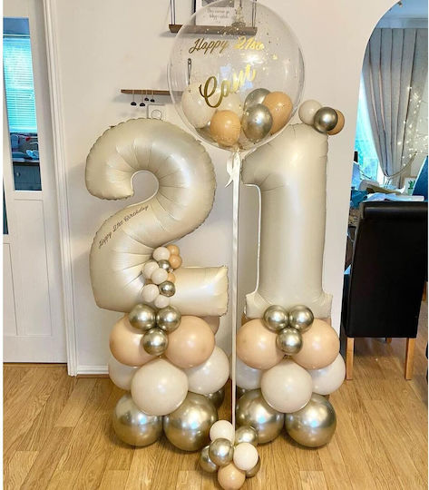 Σετ 16 Μπαλόνια Latex Gold, Light & Dark Beige 30εκ.