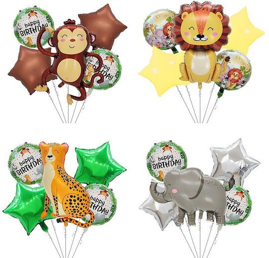 Set 5 Luftballons Folie Bunte Jumbo 101cm