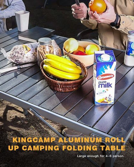 KingCamp Table Aluminum for Camping Foldable 100x70x70cm
