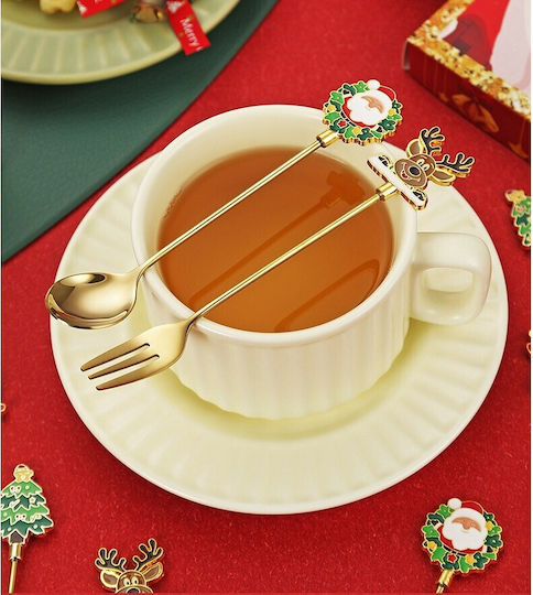 Set Christmas Cutlery Multicolored L19.5xW16xD2cm. 4pcs