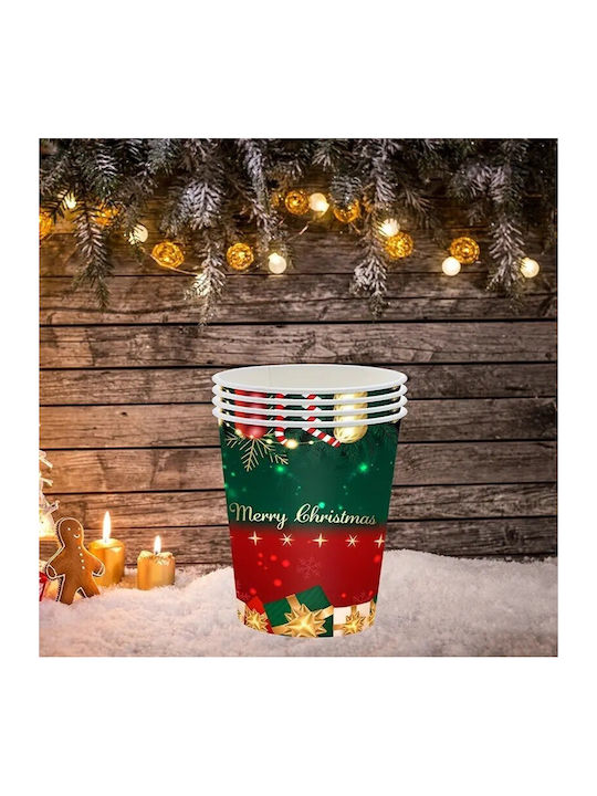 Set Ornamente de Crăciun Pahare Verde de unică folosință 16buc