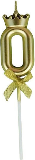 Kuchenkerze Nummer 0 Krone Modell Gold Flippy Party