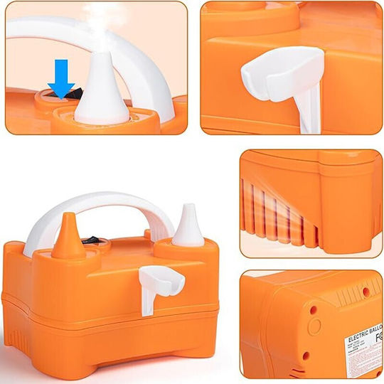 Pompa Electrică de Umflat Baloane Flippy Două Ieșiri 220v 400w Putere Accesorii Petrecere Portocalie