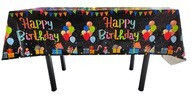 Tablecloth Flippy Foil Happy Birthday Balloon Print 137 X 183 Cm Black