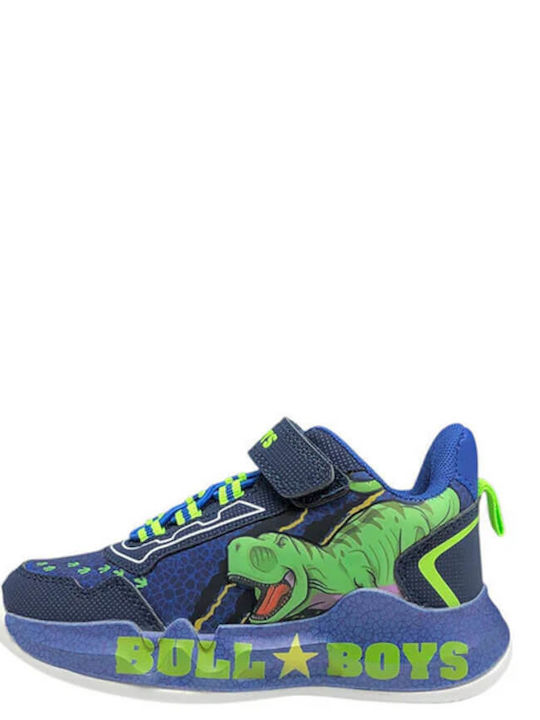 T-rex Παιδικά Sneakers με Σκρατς & Φωτάκια Μπλε