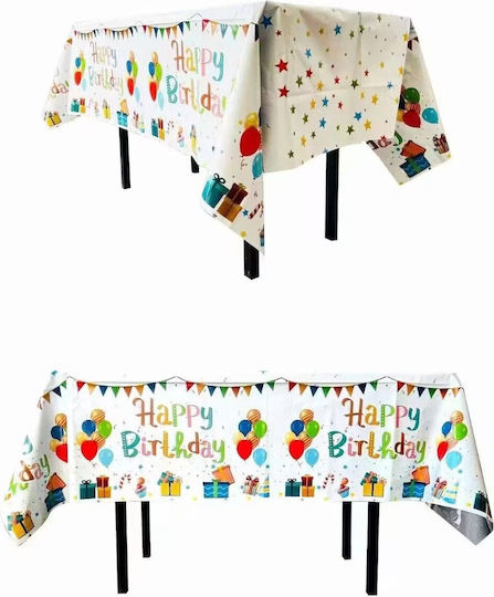 Husă De Masă Flippy Folie Cu Imprimeu Balon La Mulți Ani 137 X 274 Cm Albă