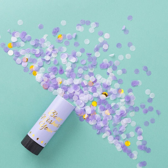 Tun Confetti Flippy Best Wishes 11 X 4 Cm Design Cu Buline Din Hârtie și Foaie Violet