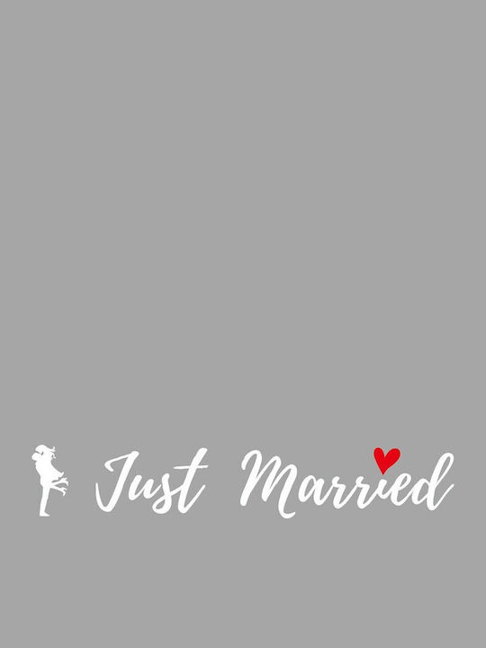 Sticker Klebefläche Flippy Hochzeitsdekorationen Liebhaber Design Just Married Text 50x11.5 Cm Weiß