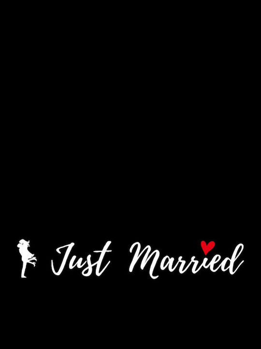 Sticker Klebefläche Flippy Hochzeitsdekorationen Liebhaber Design Just Married Text 50x11.5 Cm Weiß