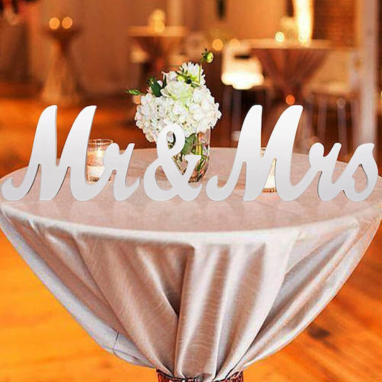 Table Decoration Flippy Mr Mrs Design Wedding Theme 10x20 Cm White