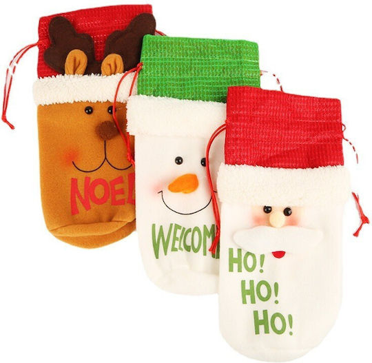 Christmas Bottle Sack Flippy Reindeer Model Accessorized Christmas Party Theme Universal Size 13x28 Cm Brown