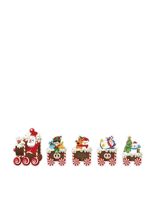 Decorațiune De Crăciun Trenuleț Flippy De Grădină Tip 5 Figurine + Țepi Pentru Fixare În Sol Model Prieteni Moș Crăciun Din Plastic Rezistent La Apă Multicolor