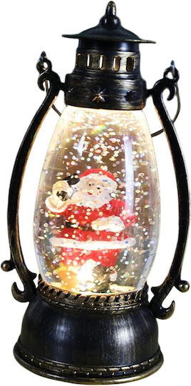 Crăciun Plastic Lampion Negru Baterie 14x7cm.
