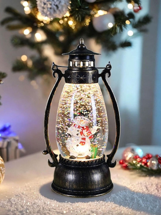Christmas Plastic Black Battery Lantern 14x7cm