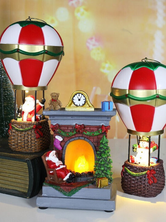Luminat Decorativ Moș Crăciun Roșuς din Plastic 5x17x5cm.