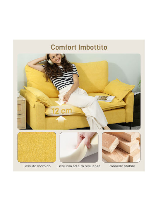 HomCom Doppelsitzer Sofa Gelb 130x77x84cm