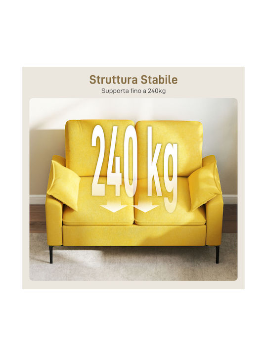 HomCom Doppelsitzer Sofa Gelb 130x77x84cm