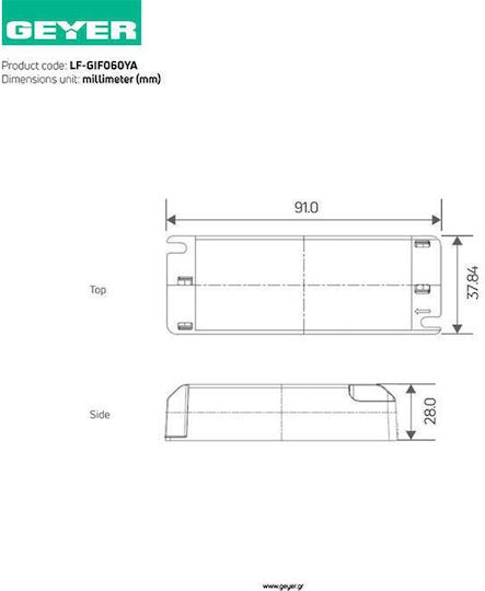 Geyer LED Захранване Мощност 60W за панел