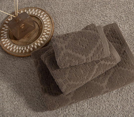 Nef-Nef Homeware Hand Towel Romian 30x50cm Mocca Weight 550gr/m²