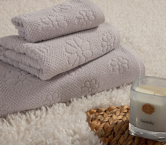 Nef-Nef Homeware Πετσέτα Χεριών Margot 30x50εκ. Grey Βάρους 550gr/m²