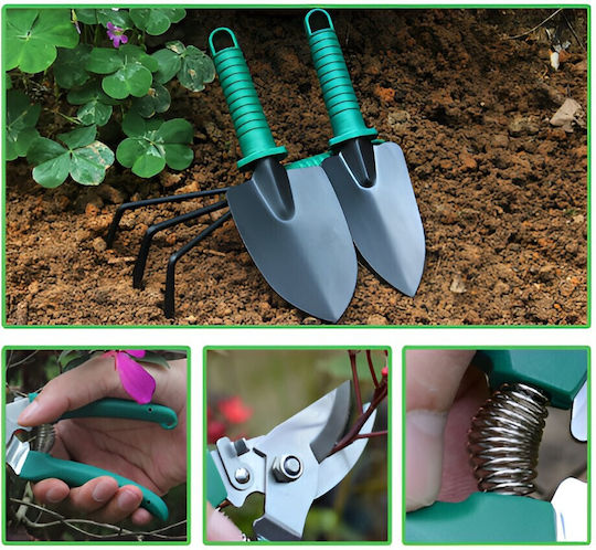 Set 12 Unelte de Grădină Flippy Pentru Plantare Prelucrarea Solului Îngrijirea Plantelor Material Pvc Oțel Cutie Inclusă 38 X 29 Cm Verde Deschis