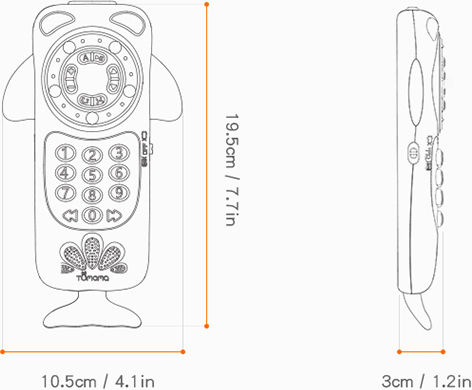Tumama Kids Jucărie Telefon cu Muzică, Lumină și Sunete pentru 18++ Luni