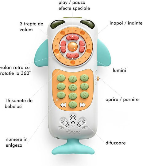 Tumama Kids Jucărie Telefon cu Muzică, Lumină și Sunete pentru 18++ Luni