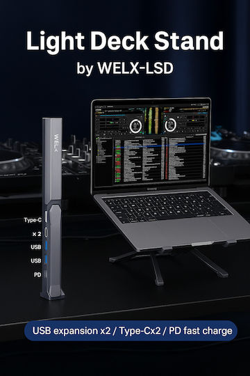 Welx WL5 Lightstand Hub 5 Porturi USB 2.0 cu Conectare USB-A Argintiu