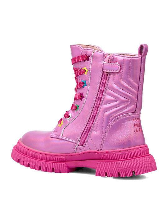 Kids Boots with Laces Fuchsia