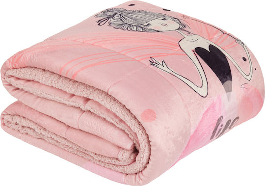 Das Home Kinderbettdecke Einzel mit Hollowfiberfüllung Life Is Magic Pink 160x220cm