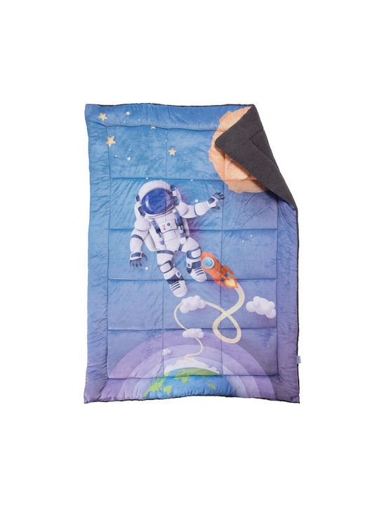 Das Home Kinderbettdecke Einzel mit Hollowfiberfüllung Space Trip Blue, Grey 160x220cm