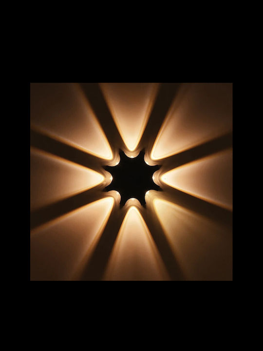 GloboStar Spark Wandmontiertes Außenbeleuchtung LED IP65 16W mit Warmweißem Licht 25x6x25cm