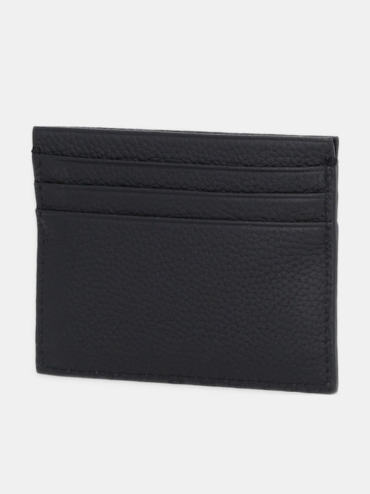 Card Case Foil Emboss Leather Men's Wallet Cards Black