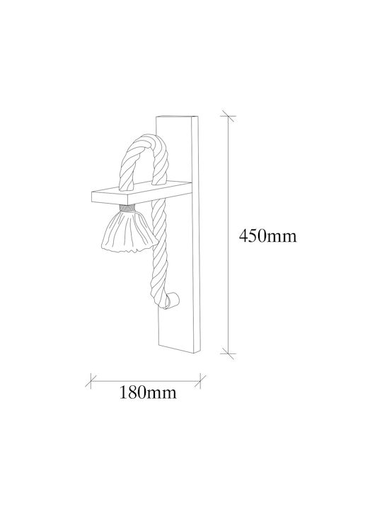 Asir Group Leuchte Wand mit Fassung E27 Braun 18x45cm